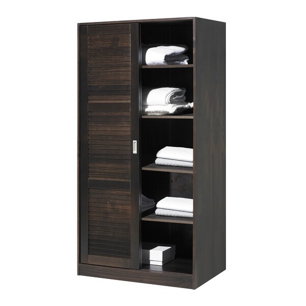 Palace Imports 100% Solid Wood 2-Sliding Door Wardrobe Armoire with Optional Mirrored Doors - - 20000830