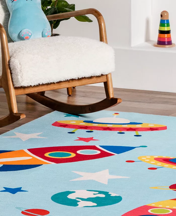 nuLoom Revel Eddie Outer Space Washable Kids 7 x 9 Area Rug