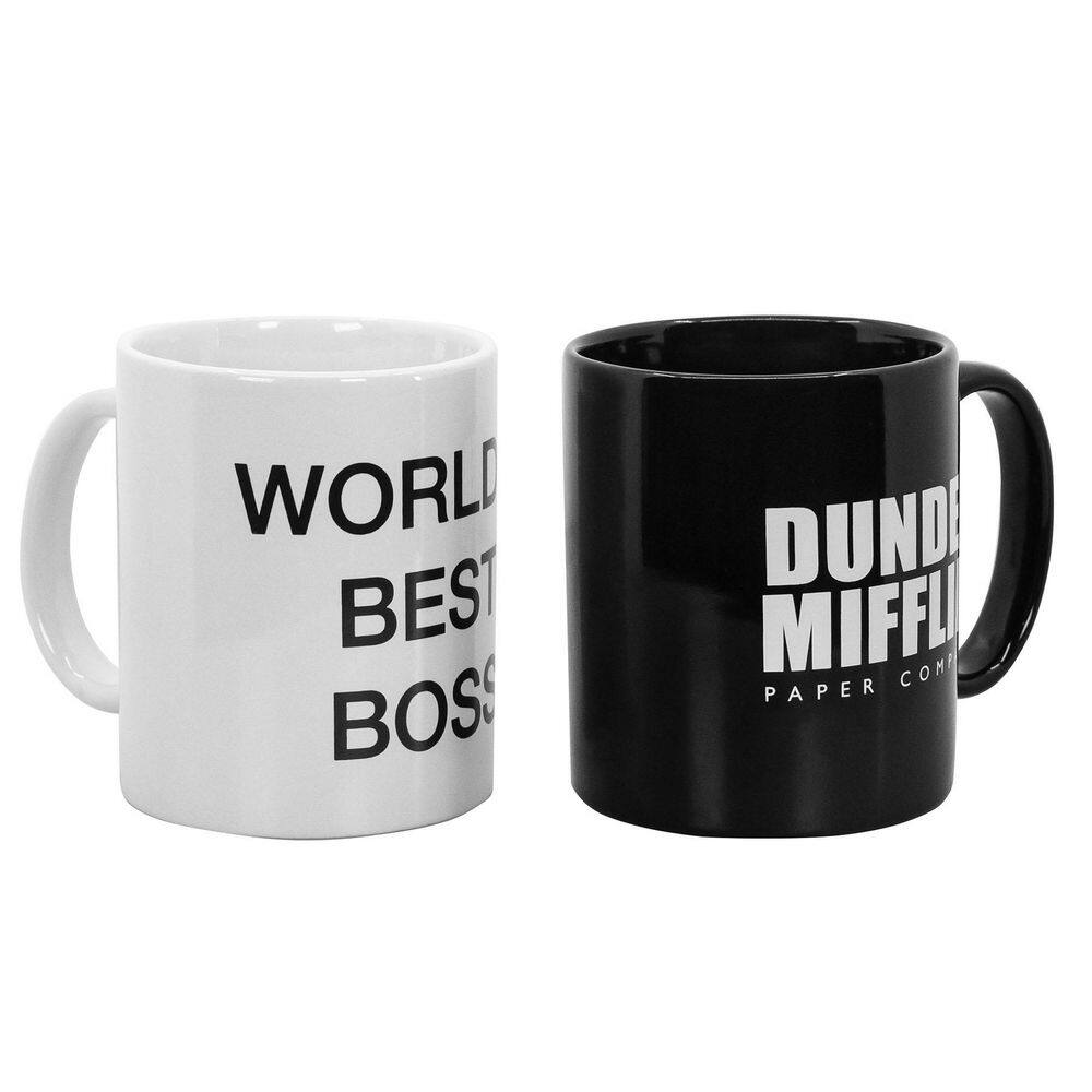 Uncanny Brands 'The Office' Black Single Cup Coffee Maker Gift Set with 2 Coffee Mugs CM2-OFF-OF1