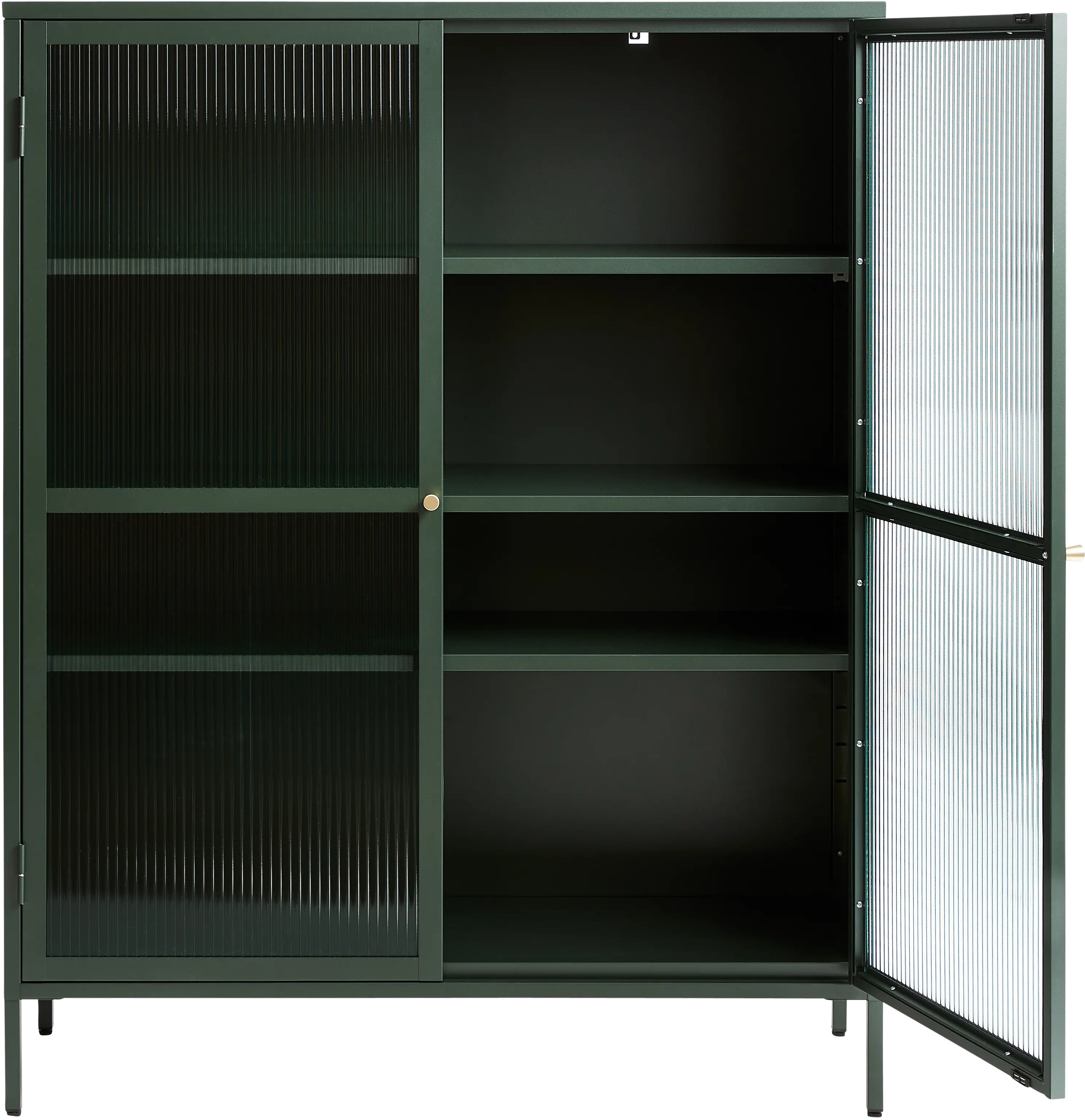 Bronco Green Metal and Glass 55 Tall Display Cabinet