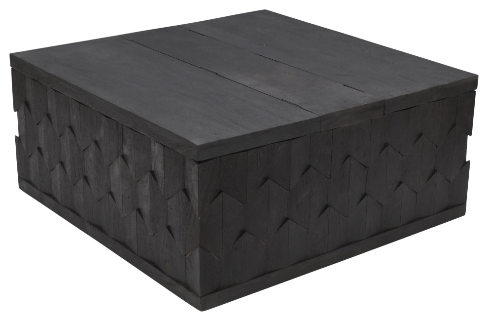 Onyx Storage Cocktail Table in Dark Gray on Mango Solid Wood   Transitional   Coffee Tables   by Moti  Houzz