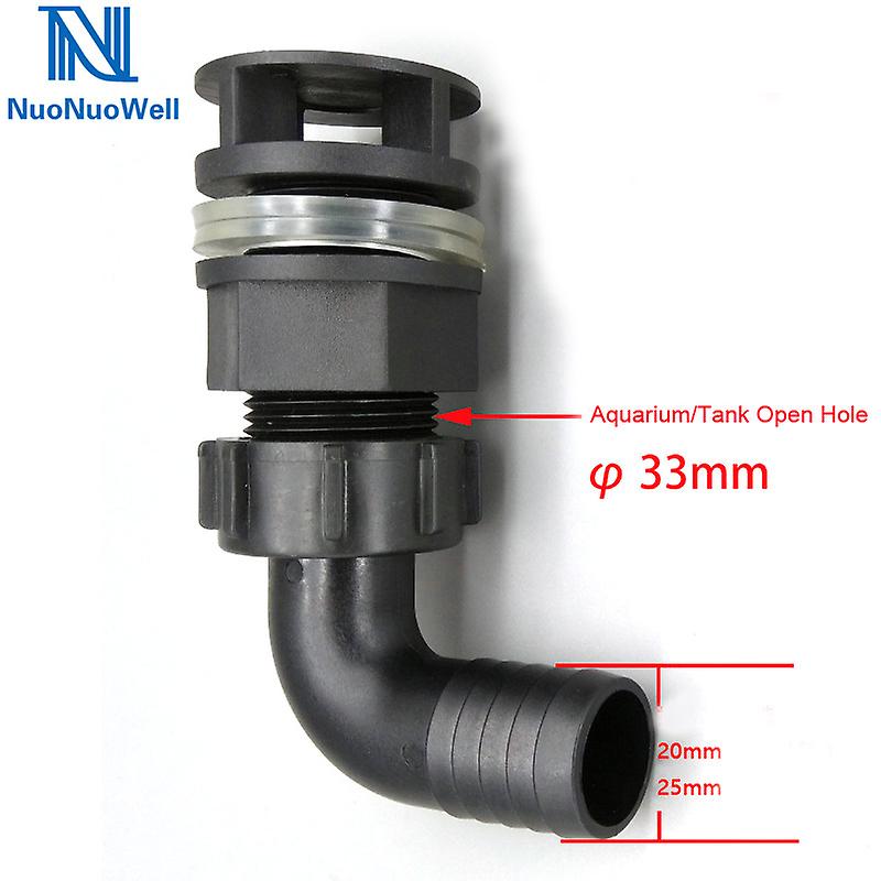 Born Pretty Nuonuowell Aquarium Elbow Bulkhead Connector 20mm/25mm Buckets Bottom Outlet Pipe Fish Tank Pond Drain Fitting