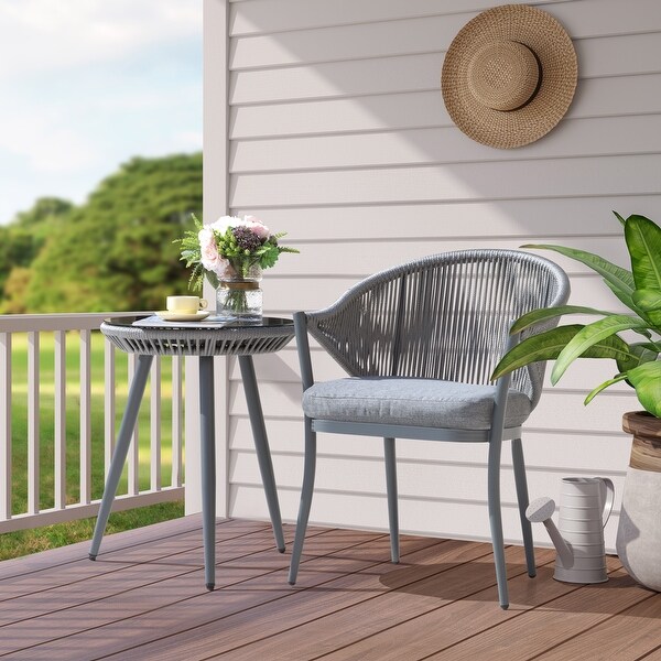 NUU GARDEN Outdoor 3piece Bistro Set With Cushion