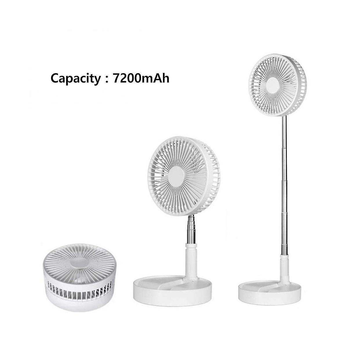 7200mah Portable Fan Rechargeable Mini Folding Telescopic Fan Low Noise Electric Cooling Fan For Ou