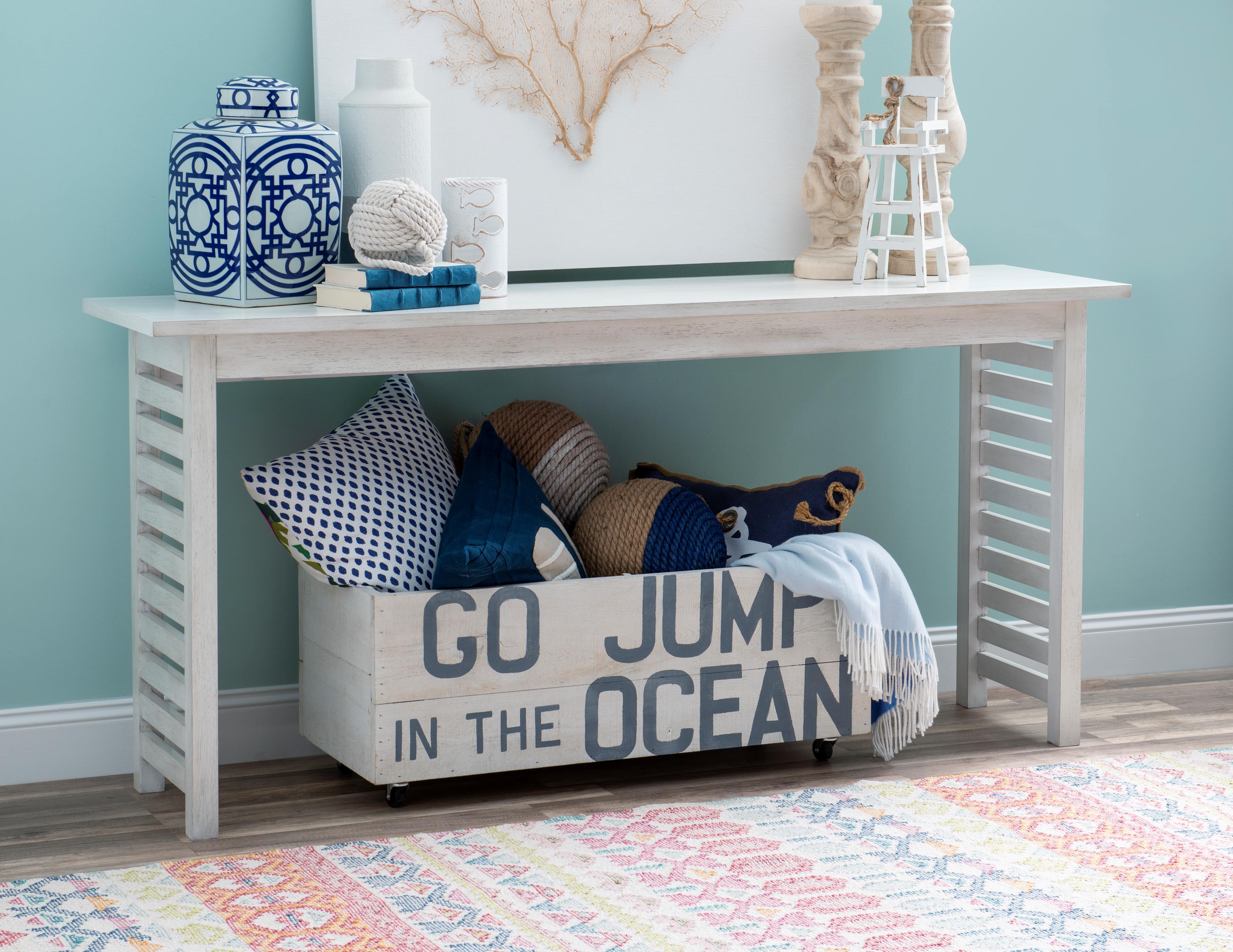 Coastal White 72 Console Table