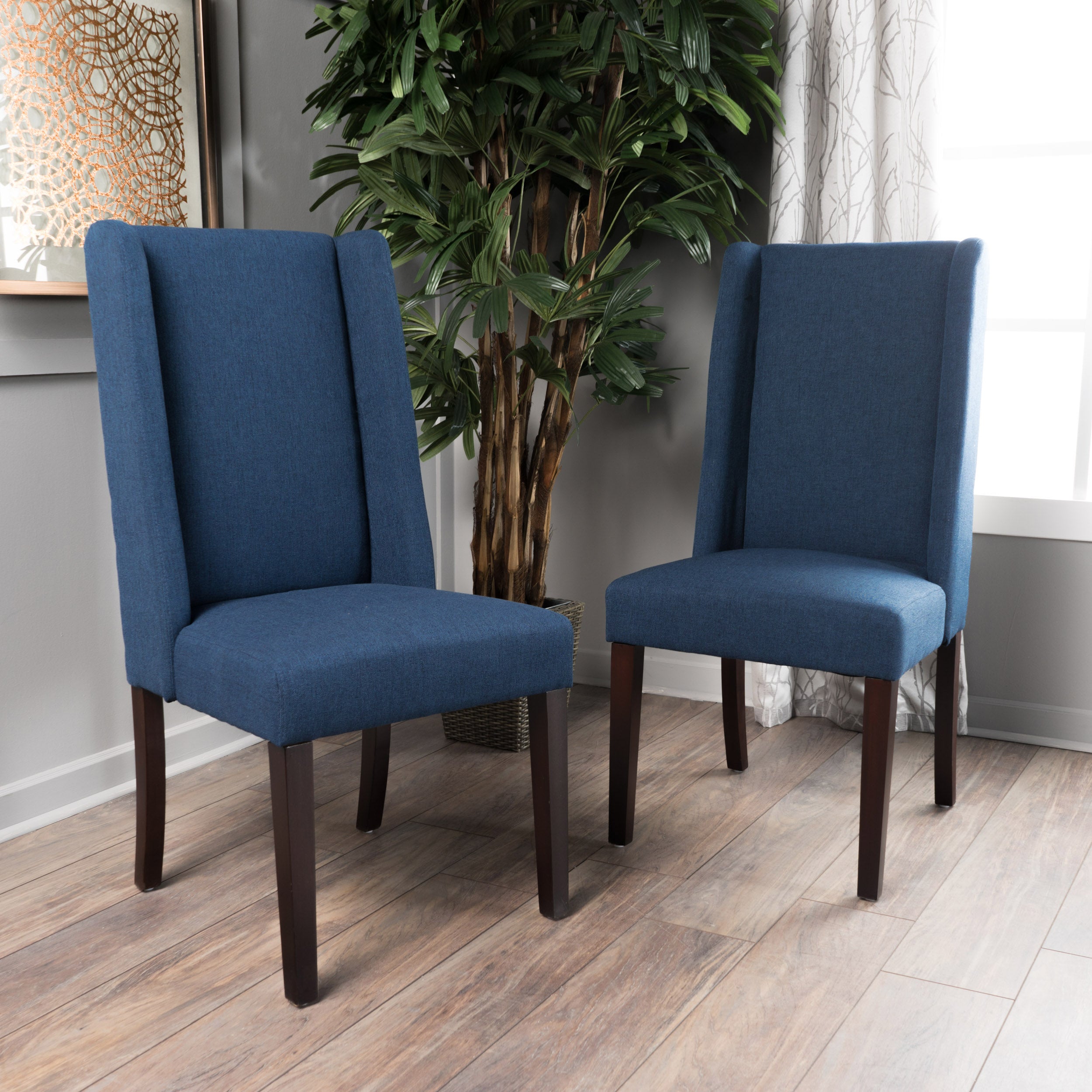 Rory Contemporary Fabric Upholstered Wingback Dining Chairs (Set of 2)