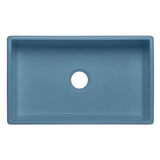 SINKOLOGY Bradstreet II 33 in. Farmhouse Single Bowl Matte Blue Fireclay Kitchen Sink SK493-33FC-MBU