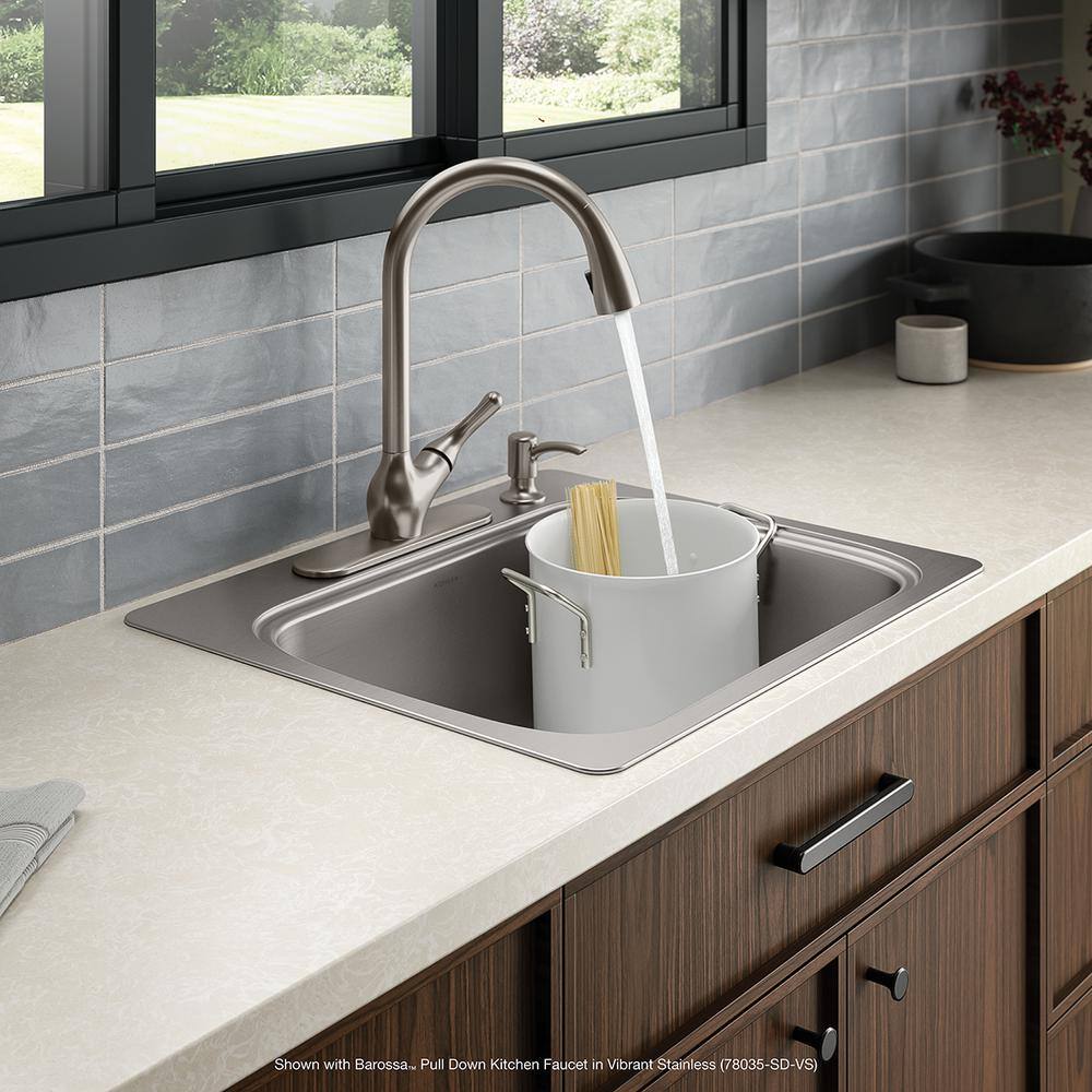 KOHLER Verse Stainless Steel 25 in. Single Bowl Drop-In Kitchen Sink K-RH28896-4-NA