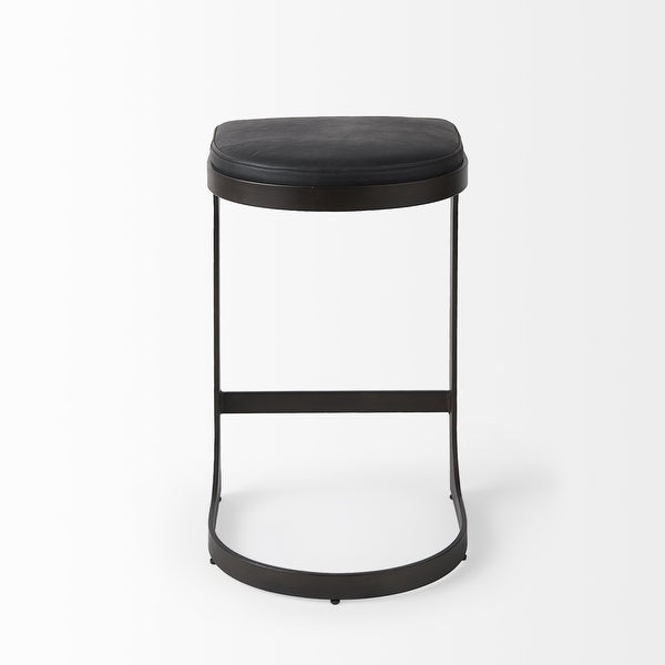 Leather C Shape Metal Counter Stool - 18