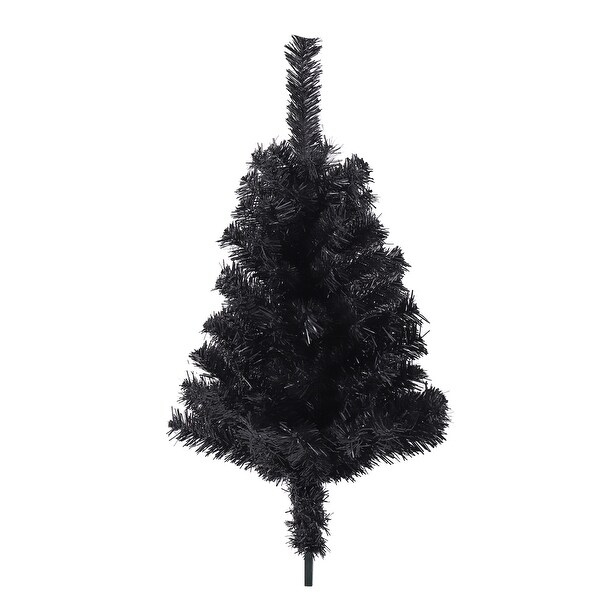 Modern 7.5FT White and Black Artificial Christmas Tree with Metal Stand