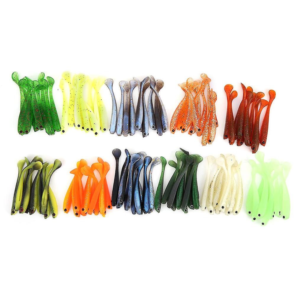 55mm Simulation Artificial Small Fish Soft Fishing Lure Baits With T Tail Accessory