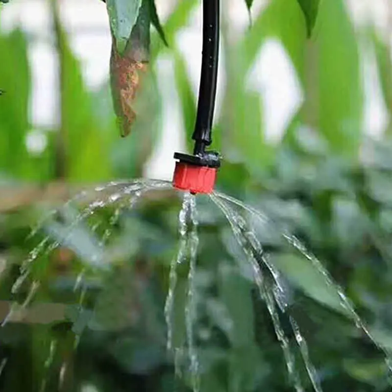 Adjustable Dripper Red Micro Drip Irrigation Watering Anti clogging Emitter Garden Supplies for 1/4 inch Hose