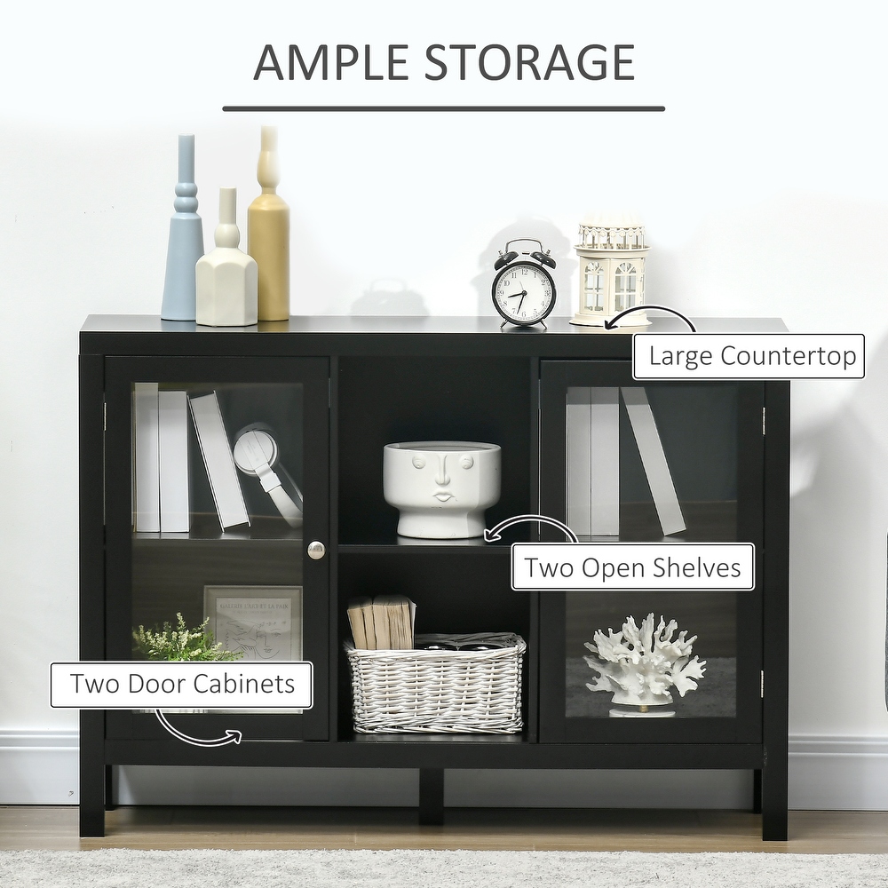 HOMCOM Modern Kitchen Sideboard  Buffet Table with Removable Wine Rack