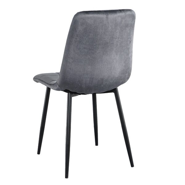 Set of 4 Modern Velvet Dining Chairs ， Fabric Accent Upholstered Chairs Side Chair with Black Legs for Dinning room