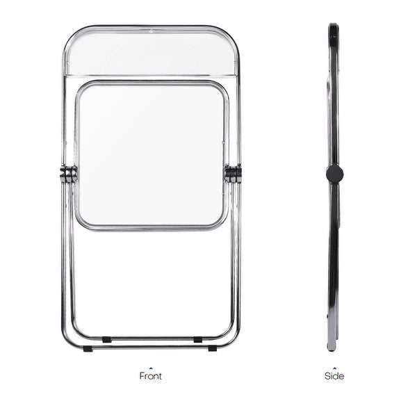 Modern Transparent Acrylic Folding Chair with Metal Frame