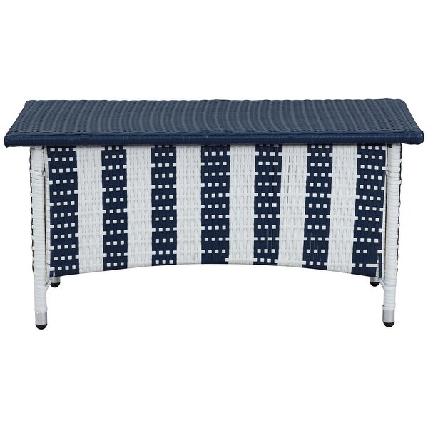 SAFAVIEH Outdoor Living Figueroa Navy/ White Patio Set (4piece)