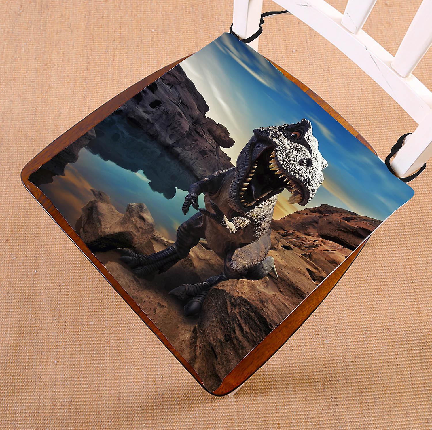 Dinosaurs Mountain Rock Home Decor Seat Cushion Chair Cushion Floor Cushion Twin Sides 40x40 Cm