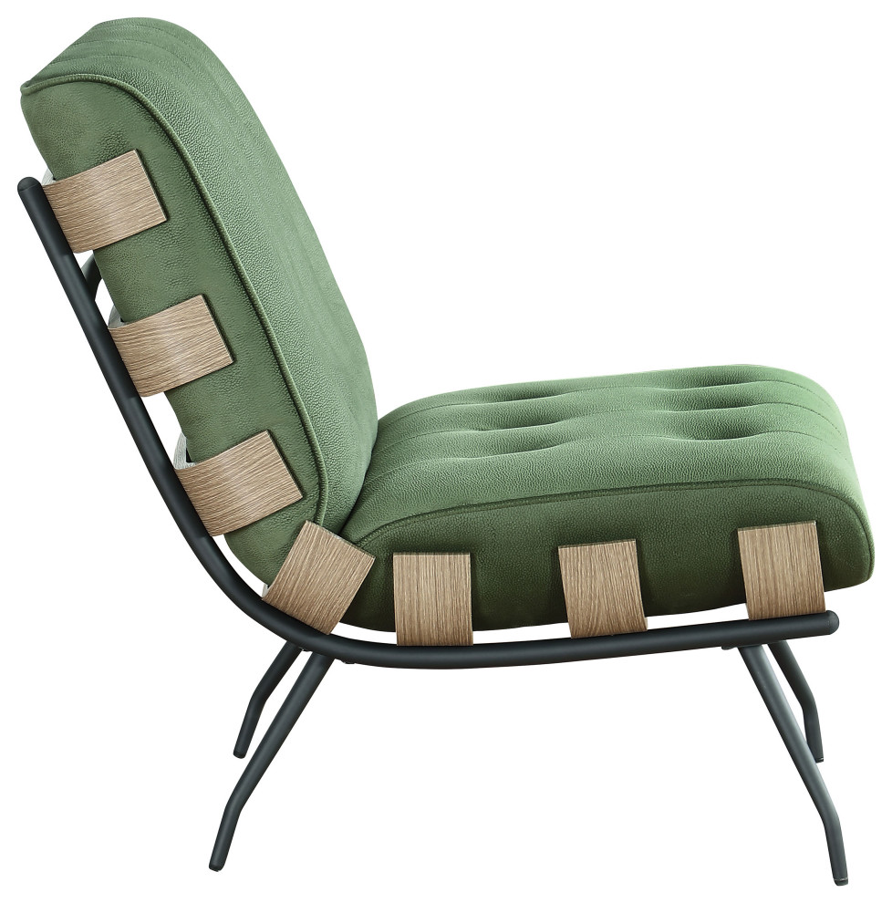 Aloma Armless Tufted Accent Chair Green   Modern   Armchairs And Accent Chairs   by Modon  Houzz