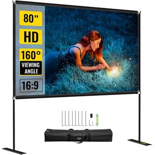 VEVOR 80 in. Outdoor Projector Screen with Stand Portable Movie Screen Projector Screen for Office Home Theater Use DSTPMYC80IEWVK6U9V0