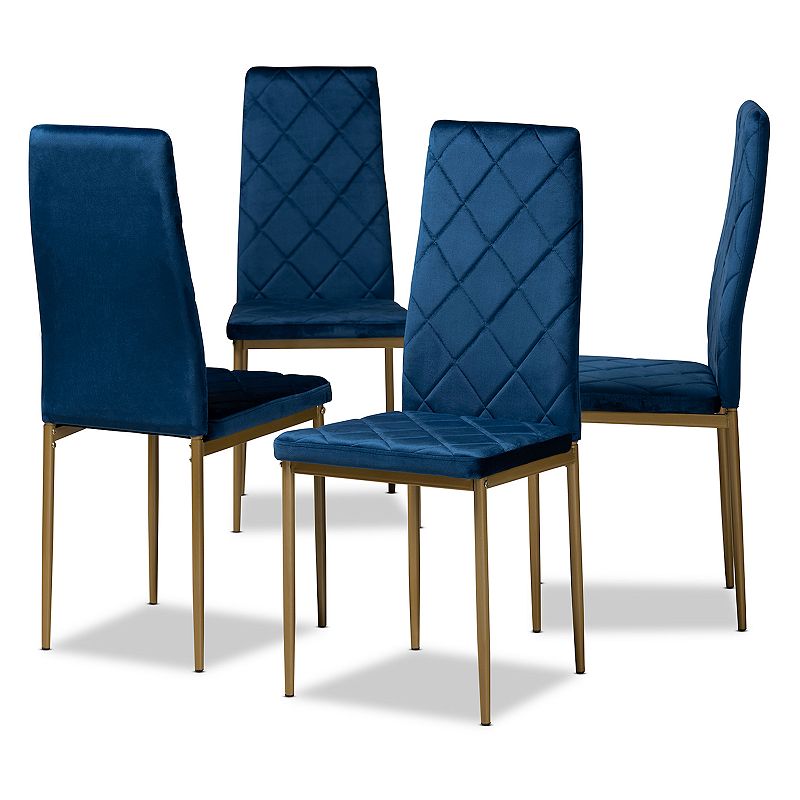 Baxton Studio Blaise Velvet Dining Chair 4-Piece Set