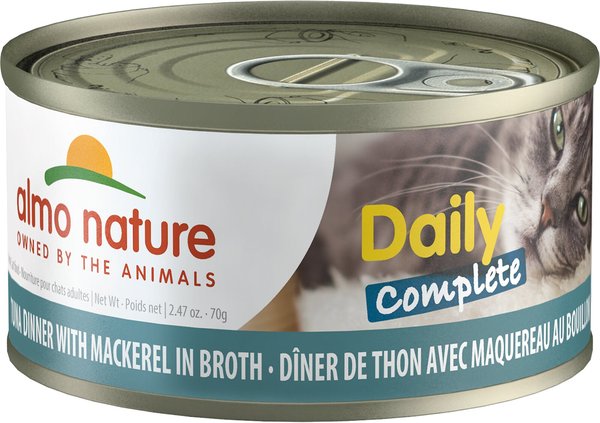 Almo Nature Daily Complete Tuna Dinner with Mackerel in Broth Canned Cat Food