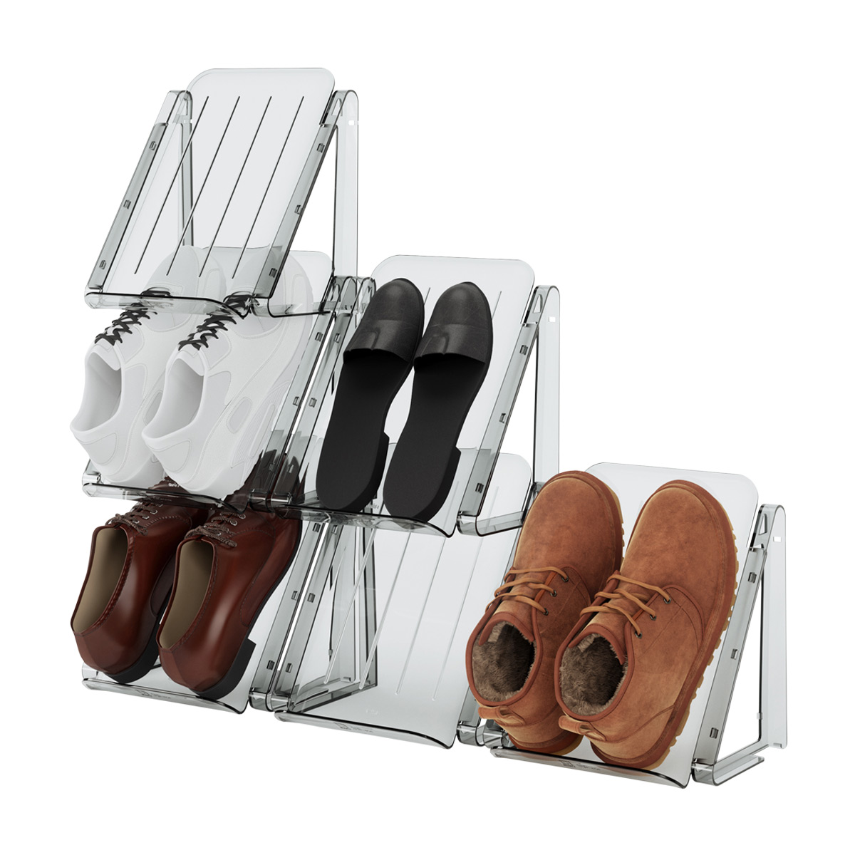 Umbra Terrace Clear Stacking Shoe Rack Set of 2