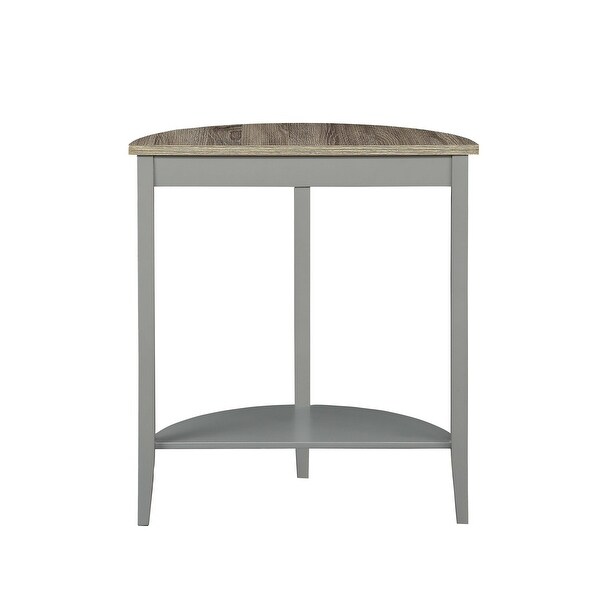 Half Moon-Shape Console Table， Side Table W/ Lower Display Shelf