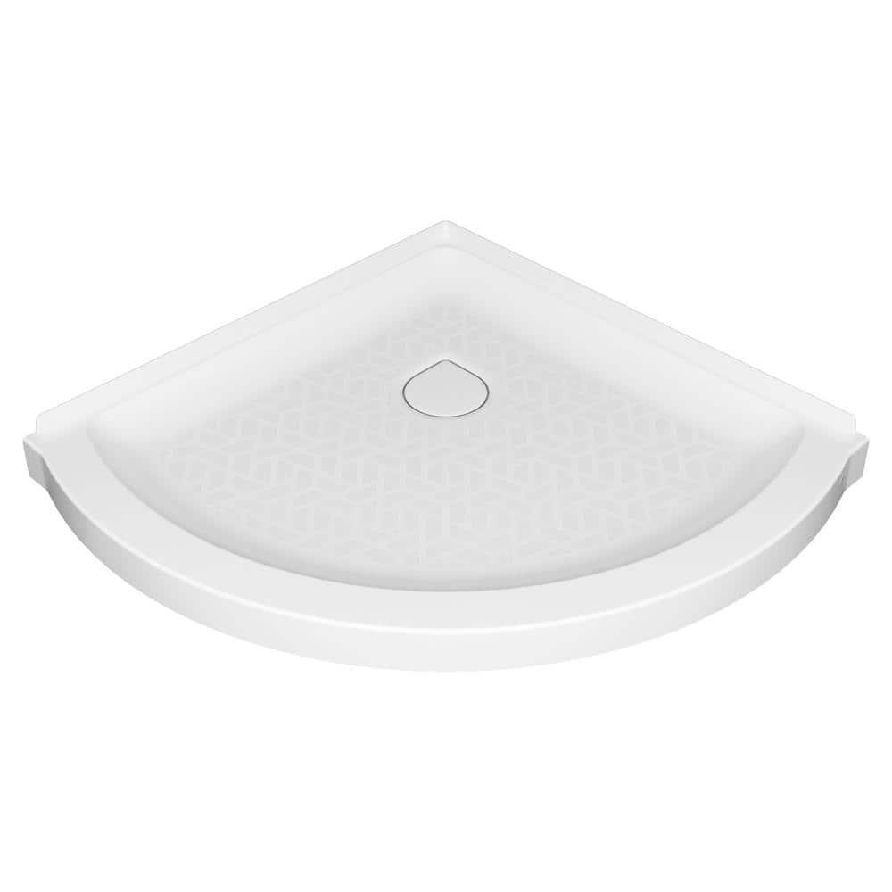 American Standard Ovation Curve 36 in L x 36 in W Corner Shower Pan Base with Center Drain in Arctic White