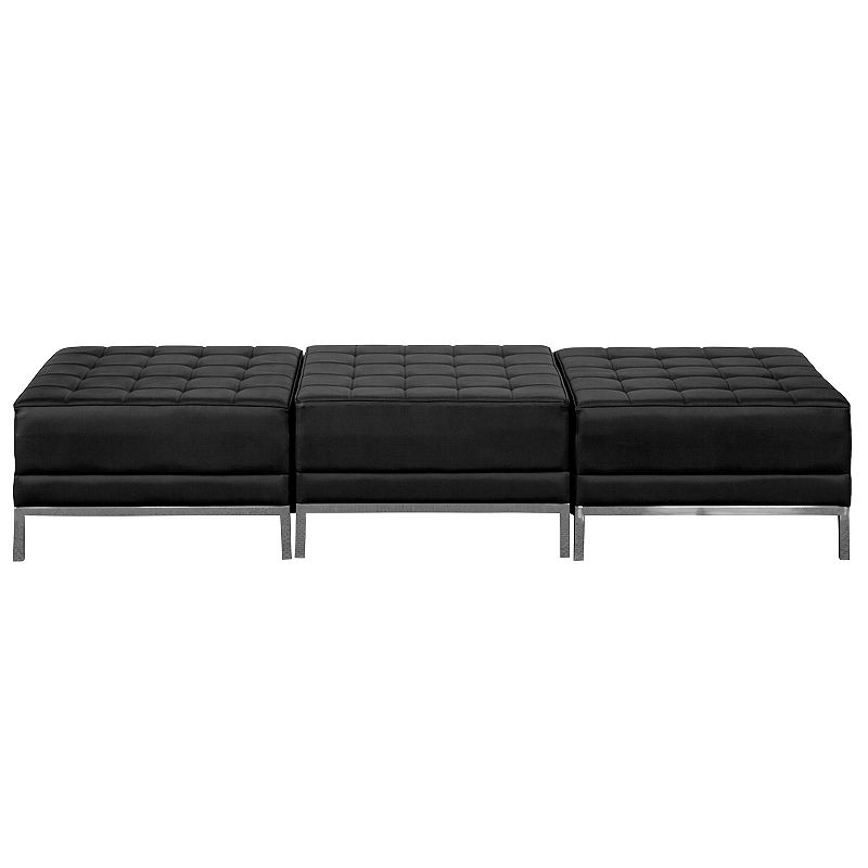 Emma and Oliver Black LeatherSoft Three Seat Bench