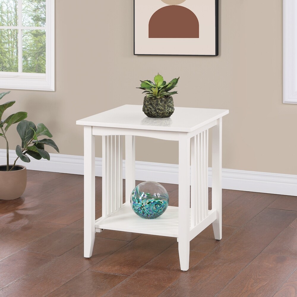 Porch   Den Clifton Mission Medium Oak Wood Finish Side Table