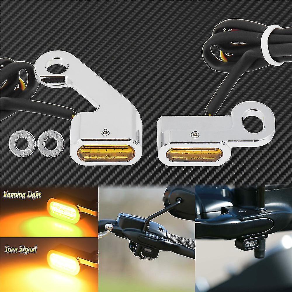 Motorcycle Amber Led Mini Turn Signal Indicator Running Light Lamp For Harley Touring Electra Glide 09-17 Softail Slim Fls 15-20