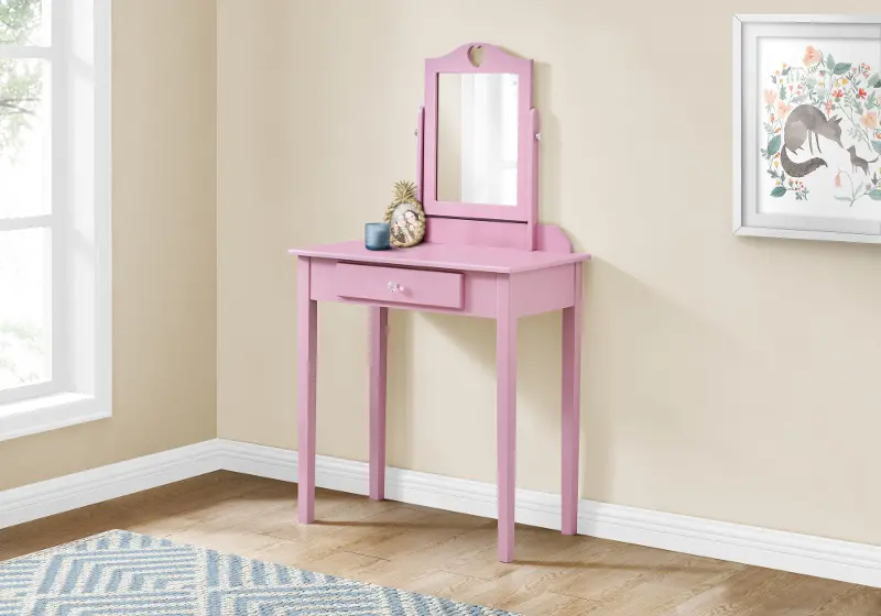 Sarah Kids Pink Vanity with Mirror