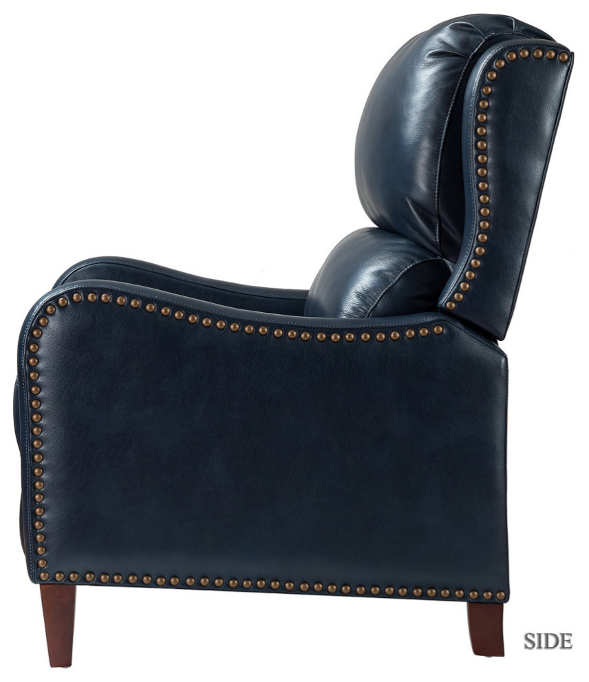 Genuine Leather Recliner With Nailhead Trim Set of 2   Transitional   Recliner Chairs   by Karat Home  Houzz