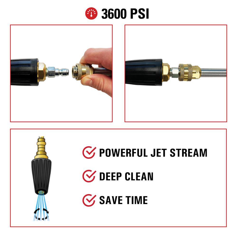 SIMPSON Universal Turbo Nozzle with QC Connections for HotCold Water 3600 PSI Pressure Washers 80143