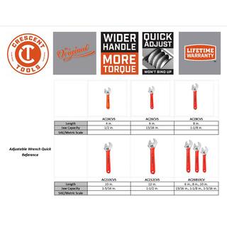 Crescent 6 in. Chrome Cushion Grip Adjustable Wrench AC26CVS