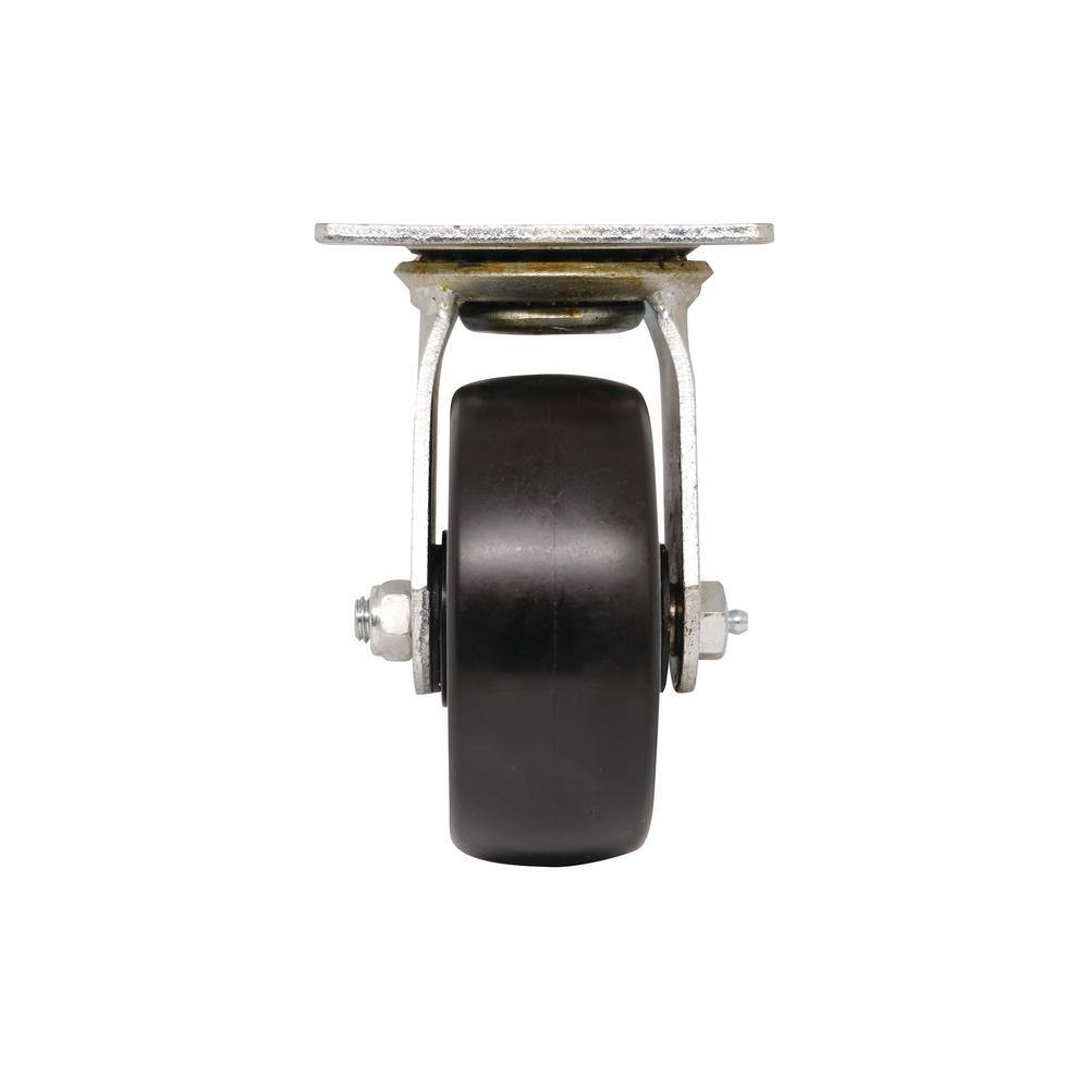 Shepherd 5 in. Black Polypropylene and Steel Swivel Plate Caster with 500 lb. Load Rating 9388