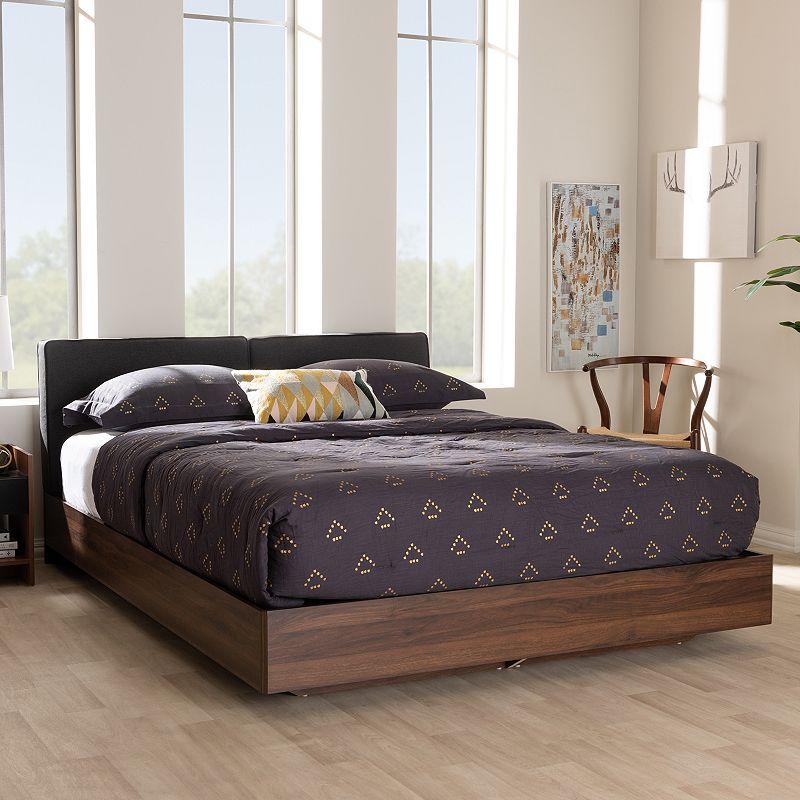 Baxton Studio Iselin Dark Gray Queen Platform Bed