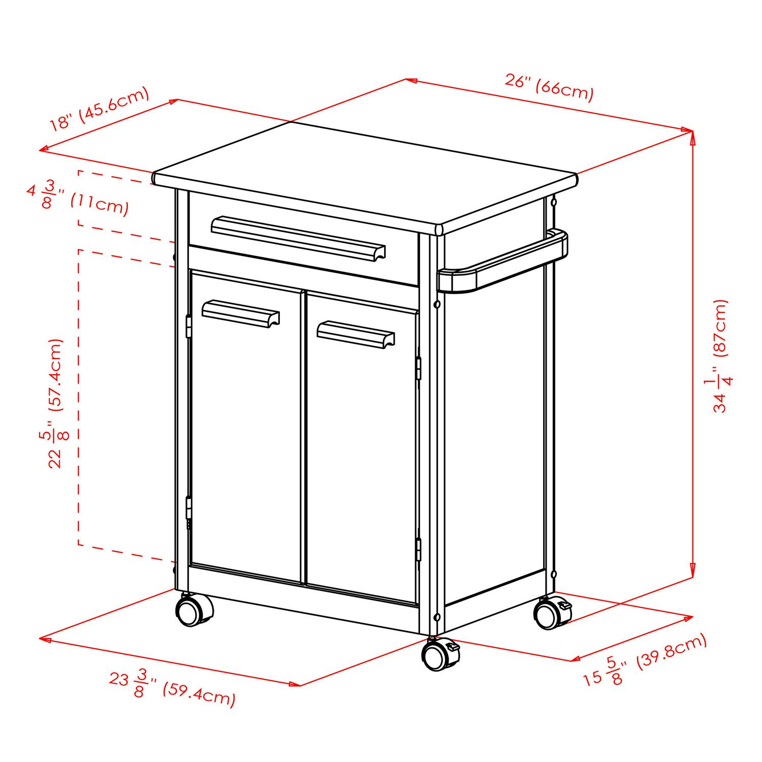 Winsome Wood Hackett Kitchen Storage Cart， Natural Finish