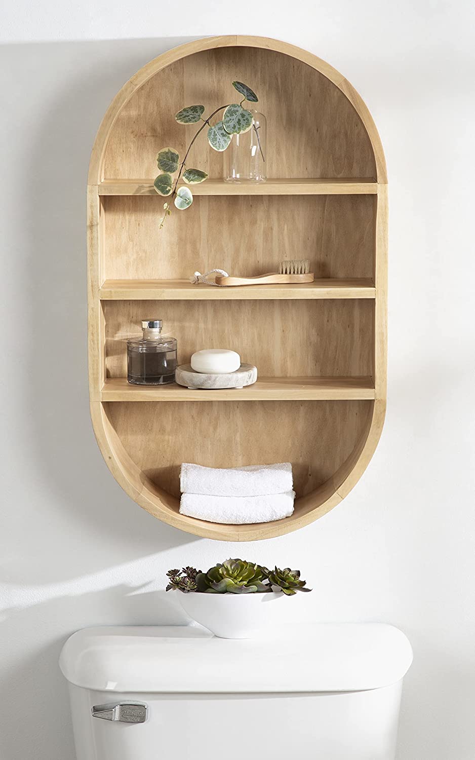 Literaroy Wariter 16 x 28, Natural Wood, Geometric Modern Shelves for Wall