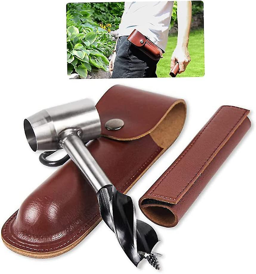 Hand Auger Wrench Survival Settlers Tool Wood Drill Peg Hole Maker Multitool(brown1pcs)