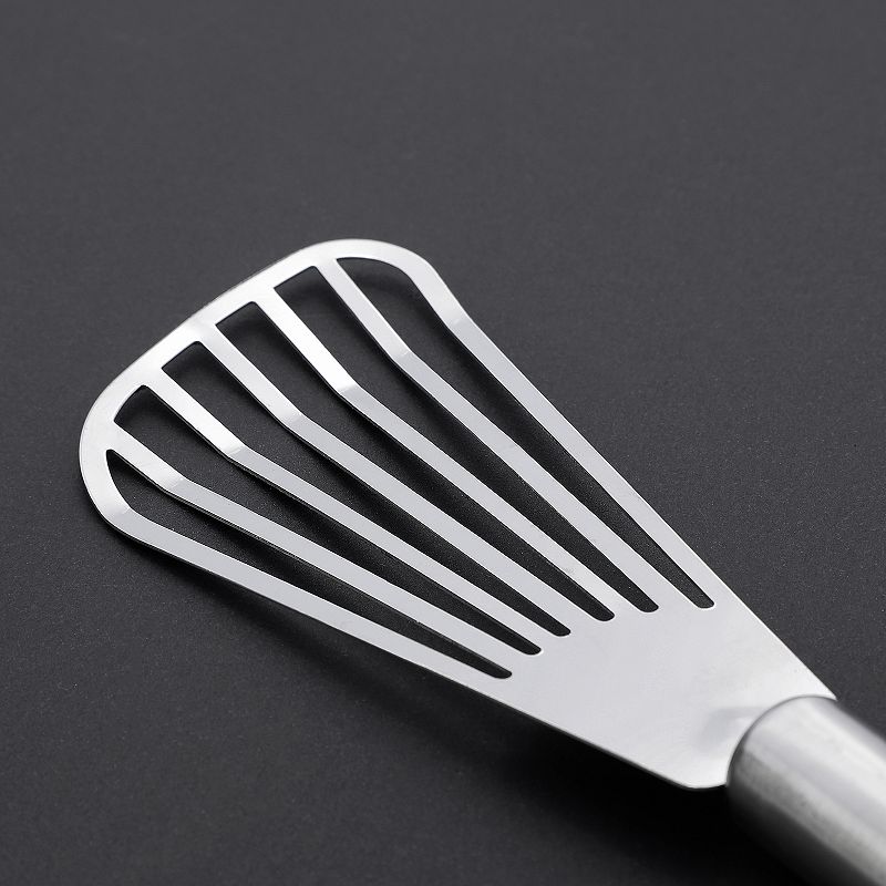 Stainless Steel Slotted Kitchen Spatula Barbecue Turner Shovel 4 Pcs