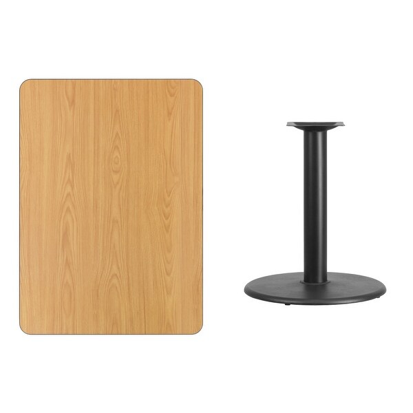 30'' x 42'' Rectangular Laminate Table Top with 24'' Round Table Height Base - 30