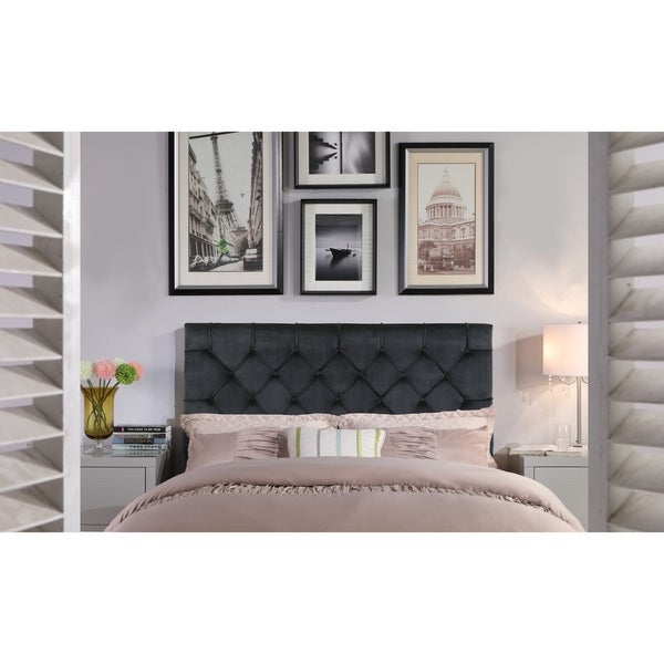 Chic Home Emer Velvet Upholstered Diamond-tufted Headboard - - 21529728