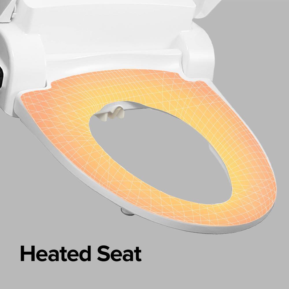 SmartBidet Electric Bidet Seat for Elongated Toilets in White SB-1000WE