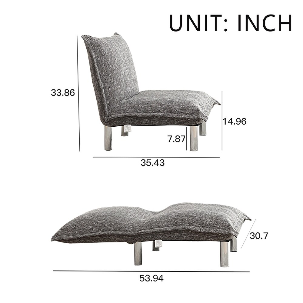 Modern Folding Lounge Chaise for Living Room and Bedroom，5 Reclining Position  djustable Foldable Modern Leisure Sofa