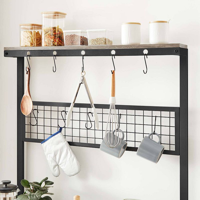 10 Hooks Bakers Rack