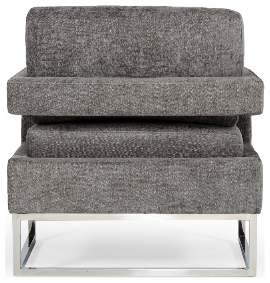 Modrest Edna Modern Dark Gray Fabric Accent Chair   Contemporary   Armchairs And Accent Chairs   by Vig Furniture Inc.  Houzz