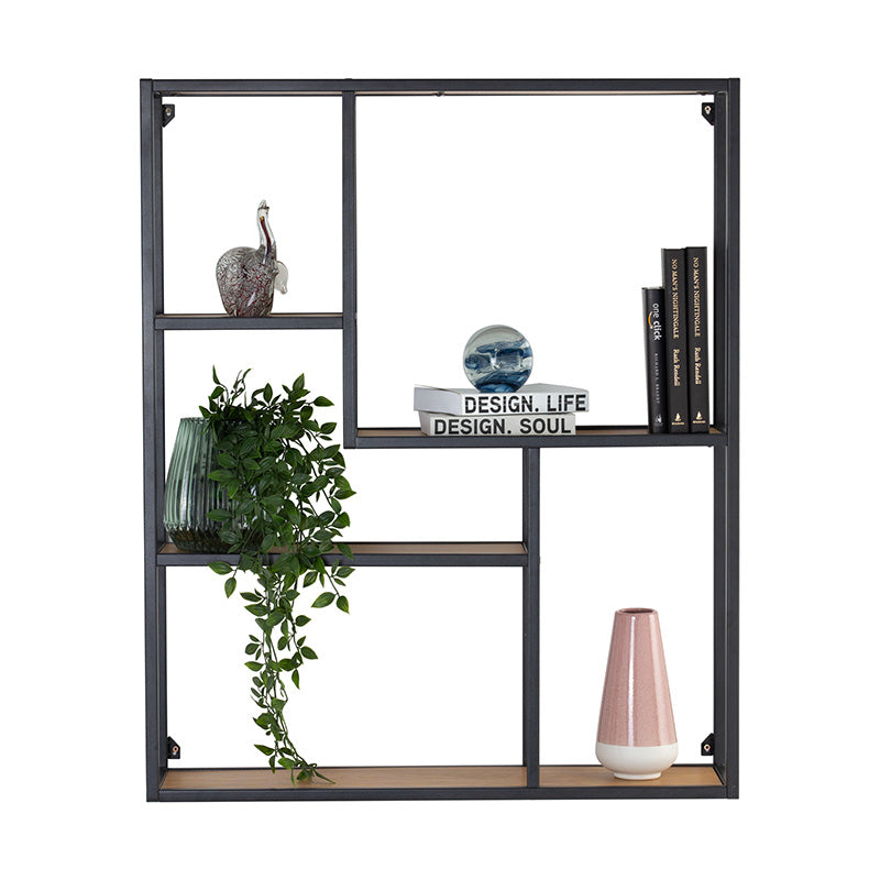 RUTHIN Wall Bookcase - Black & Natural