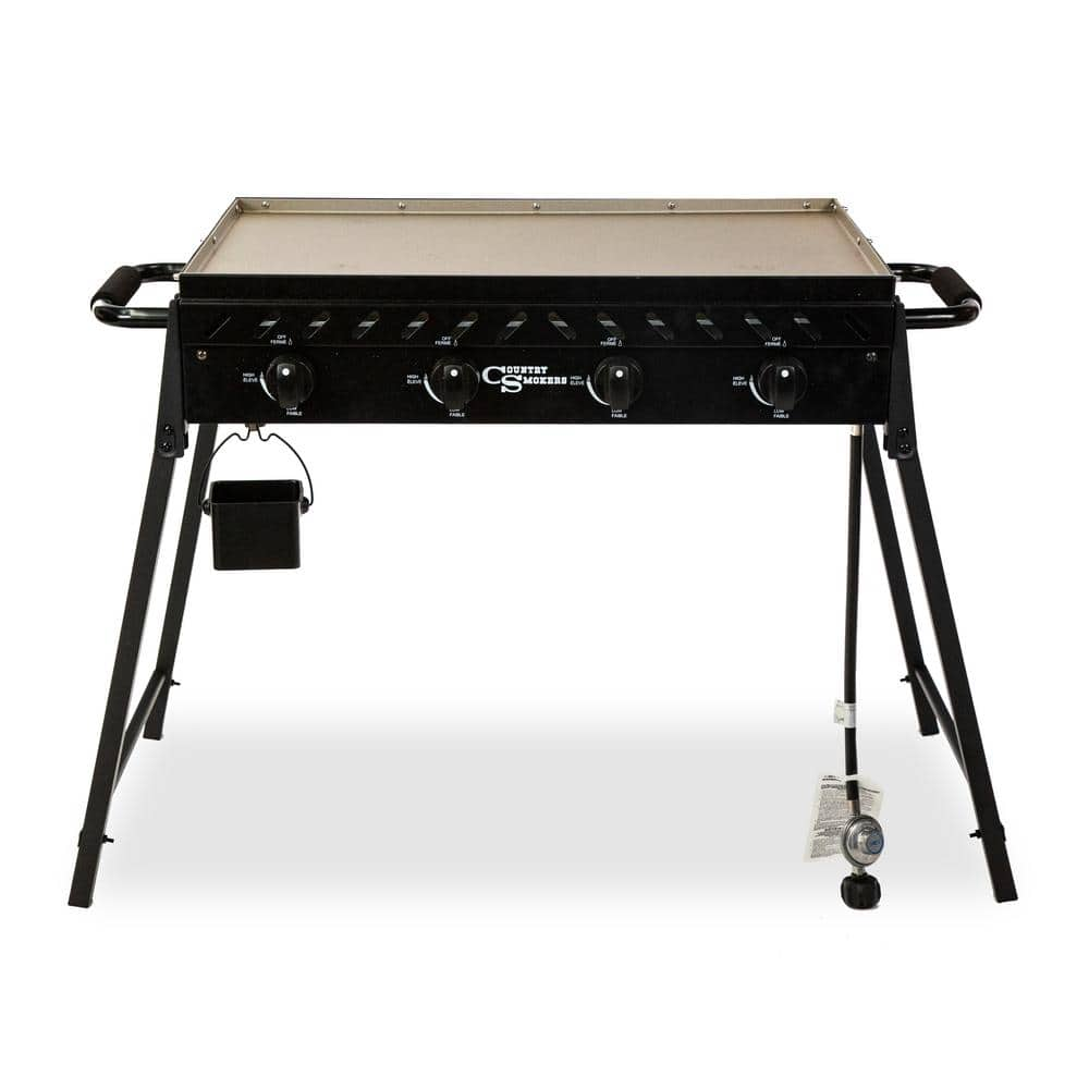 COUNTRY SMOKERS The HighlandHorizon 597 sq in 4Burner Portable Gas Griddle Cooking Space in Black