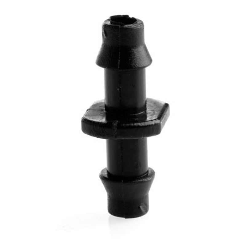 Yannee 200 Pcs 1/4 Inch Barbed Connector Plastic Drip Irrigation Straight Barbed Coupling Fitting for 4/7 mm Tube Drip Irrigation Watering System Black